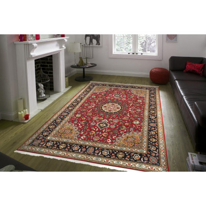 Pasargad - Tabriz Collection Hand-Knotted Silk and Wool Area Rug 61'' x 83'' (037439)