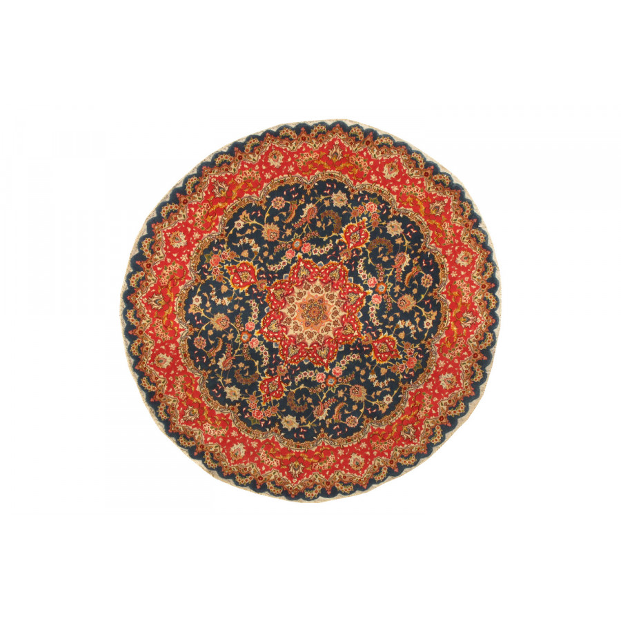 Pasargad - Tabriz Collection Hand-Knotted Silk and Wool Area Rug 60'' x 60'' (038885)