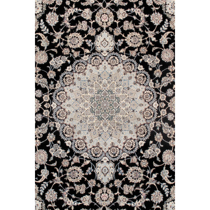 Pasargad - Nain Collection Hand-Knotted Navy/Ivory Wool Area Rug 119'' x 157'' (045629)