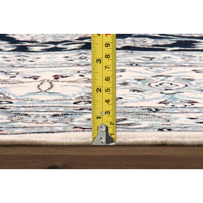Pasargad - Nain Collection Hand-Knotted Navy/Ivory Silk and Wool Area Rug 118'' x 166'' (045630)