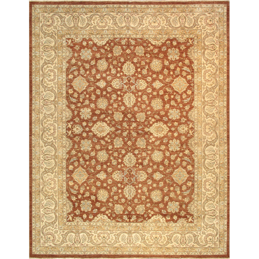 Pasargad - Melody Collection Hand-Knotted Lamb's Wool Area Rug in L. Brown/Ivory, 144" x 185" (097890)