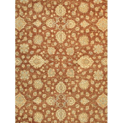 Pasargad - Melody Collection Hand-Knotted Lamb's Wool Area Rug in L. Brown/Ivory, 144" x 185" (097890)
