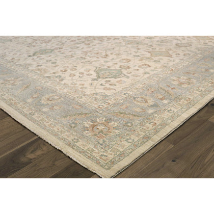 Pasargad - Melody Collection Hand-knotted Wool Area Rug in Ivory/L. Blue, 142" x 180" (78363 12x15)