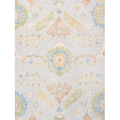 Pasargad - Oushak Collection Hand-Knotted Wool Area Rug in L. Blue/Ivory, 109" x 151" (78365 9x13)