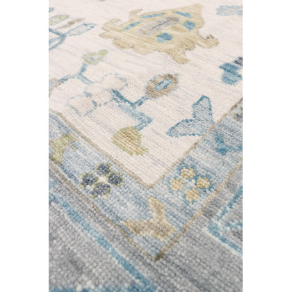 Pasargad - Oushak Collection Hand-Knotted Wool Area Rug in Ivory/Gray, 122" x 173" (78369 10x14)