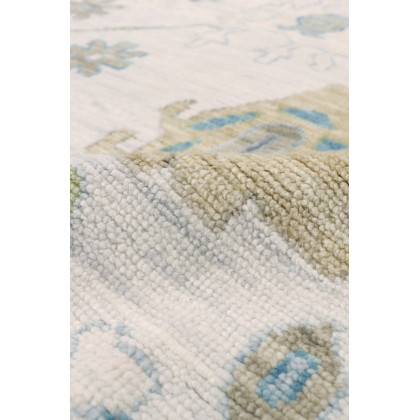 Pasargad - Oushak Collection Hand-Knotted Wool Area Rug in Ivory/Gray, 122" x 173" (78369 10x14)