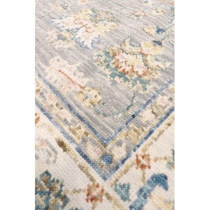 Pasargad - Oushak Collection Hand-Knotted Wool Area Rug in Gray/Ivory, 72" x 110" (78370 6x9)