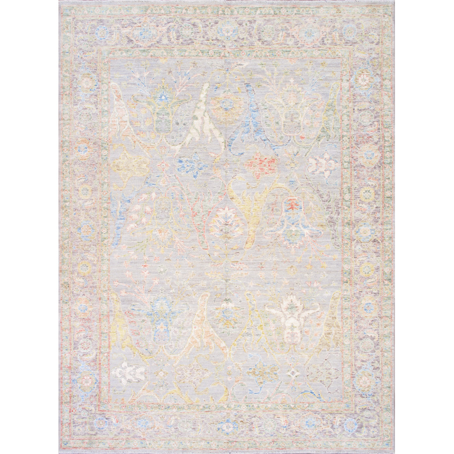 Pasargad - Oushak Collection Hand-Knotted Wool Area Rug in L. Beige/Mocha, 106" x 154" (990072 9x12)