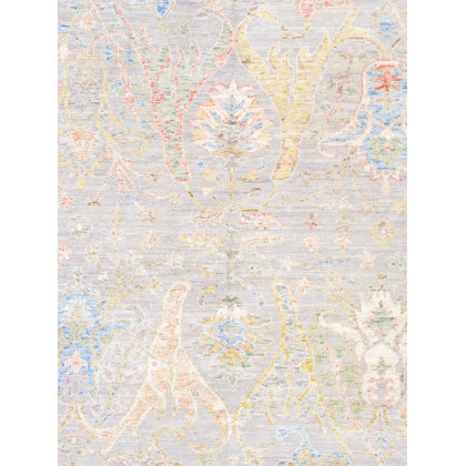 Pasargad - Oushak Collection Hand-Knotted Wool Area Rug in L. Beige/Mocha, 106" x 154" (990072 9x12)