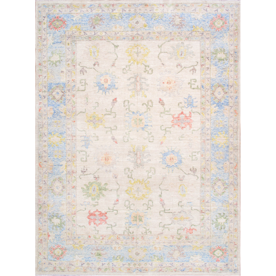 Pasargad - Oushak Collection Hand-Knotted Wool Area Rug in Ivory/L. Beige, 123" x 156" (990073 10x14)