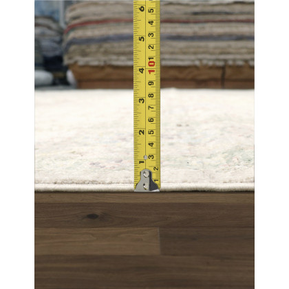Pasargad - Oushak Collection Hand-Knotted Wool Area Rug in Beige/Silver, 108" x 146" (990074 9x12)
