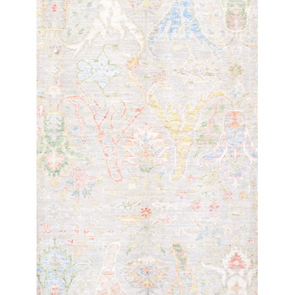 Pasargad - Oushak Collection Hand-Knotted Wool Area Rug in Silver/Beige, 95" x 115" (990075 8x10)