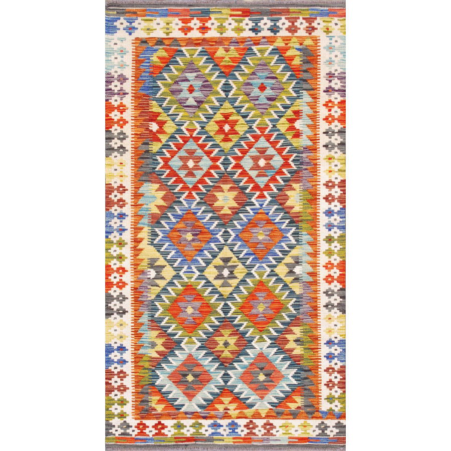 Pasargad - Kilim Collection Flatweave Wool Area Rug in Multi, 41" x 77" (990252 4x6)