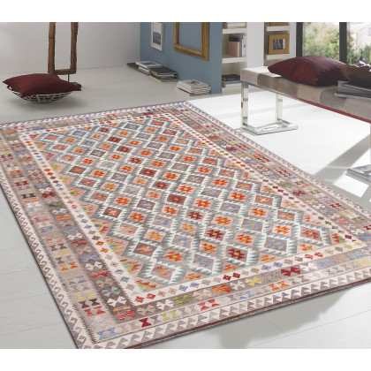 Pasargad - Kilim Collection Flatweave Wool Area Rug in Multi, 100" x 136" (990254 8x11)