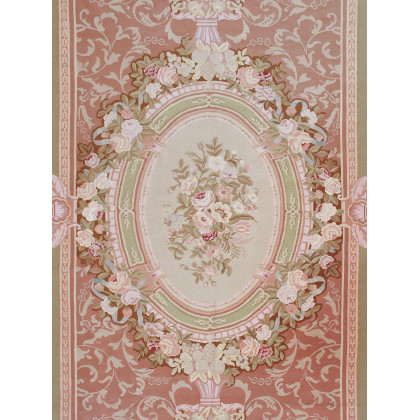 Pasargad - Abusson Collection Hand-Knotted Wool Area Rug in L.Brown/Beige, 110" x 142" (991201 9x12)