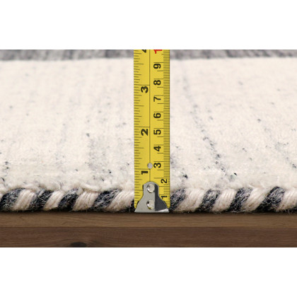 Pasargad Gramercy Collection Hand-Loomed Silk and Wool Charcoal Area Rug (AR-05 8X10) - 93'' x 117''