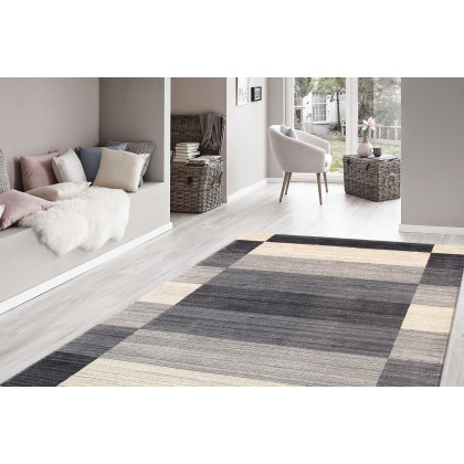 Pasargad Gramercy Collection Hand-Loomed Silk and Wool Charcoal Area Rug (AR-05 8X10) - 93'' x 117''