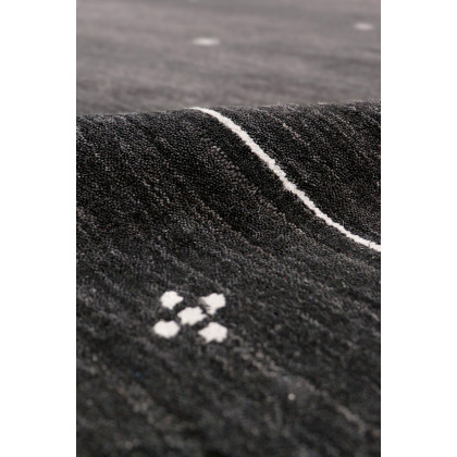 Pasargad Gramercy Collection Hand-Loomed Silk and Wool Charcoal Area Rug (AR-21 4X6) - 48'' x 72''
