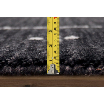Pasargad Gramercy Collection Hand-Loomed Silk and Wool Charcoal Area Rug (AR-21 4X6) - 48'' x 72''