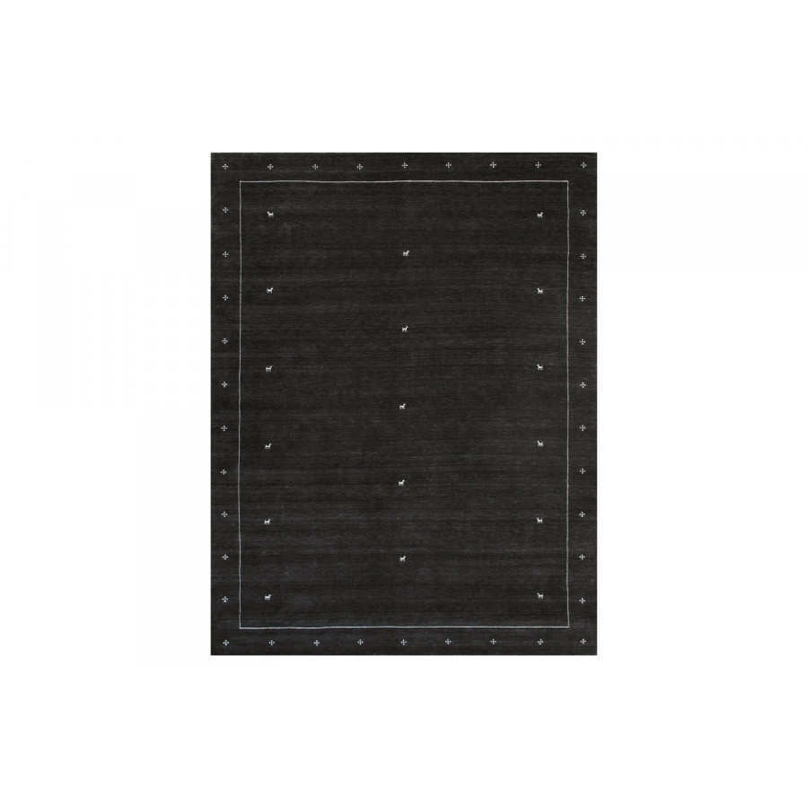 Pasargad Gramercy Collection Hand-Loomed Silk and Wool Charcoal Area Rug (AR-21 8X10) - 93'' x 117''