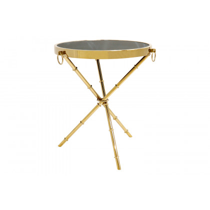 Pasargad - Vicenza Collection Steel and Glass Side Table