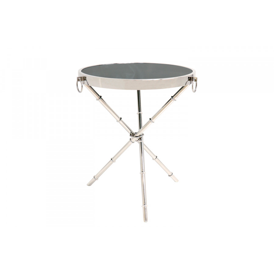 Pasargad - Vicenza Collection Steel and Glass Side Table