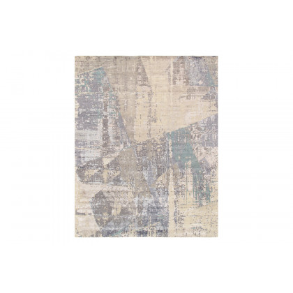 Pasargad - Modern Collection Hand-Knotted Gray Bamboo Silk and Wool Area Rug BC-1179WH