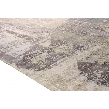 Pasargad Modern Collection Hand-Knotted Gray Bamboo Silk and Wool Area Rug (BC-1179WH 9X12) - 108'' x 143''