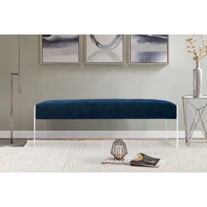 Pasargad - Tribecca Acrylic and Velvet Bench