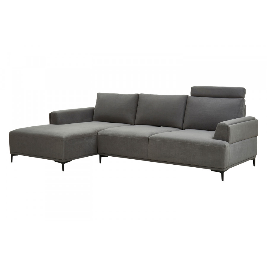 Pasargad - Modern Lucca Sectional Sofa with Push Back Functional, Left Facing Chaise Gray Color