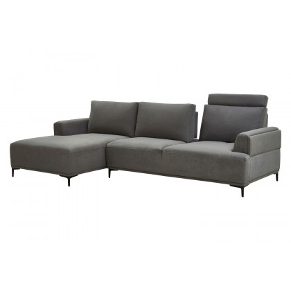 Pasargad - Modern Lucca Sectional Sofa with Push Back Functional, Left Facing Chaise Gray Color