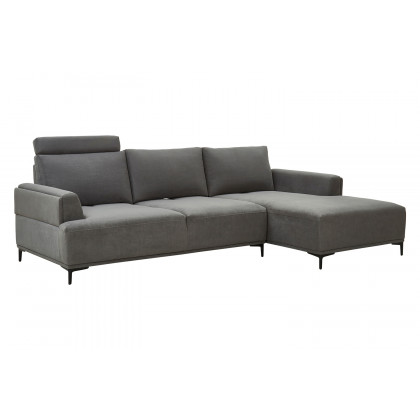 Pasargad - Modern Lucca Sectional Sofa with Push Back Functional, Left Facing Chaise Gray Color