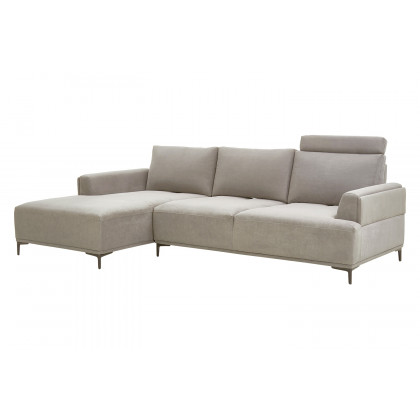 Pasargad - Modern Lucca Sectional Sofa with Push Back Functional, Left Facing Chaise Gray Color