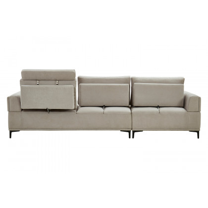 Pasargad Modern Lucca Sectional Sofa with Push Back Functional, Left Facing Chaise Beige Color