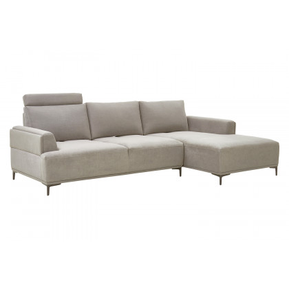 Pasargad - Modern Lucca Sectional Sofa with Push Back Functional, Left Facing Chaise Gray Color