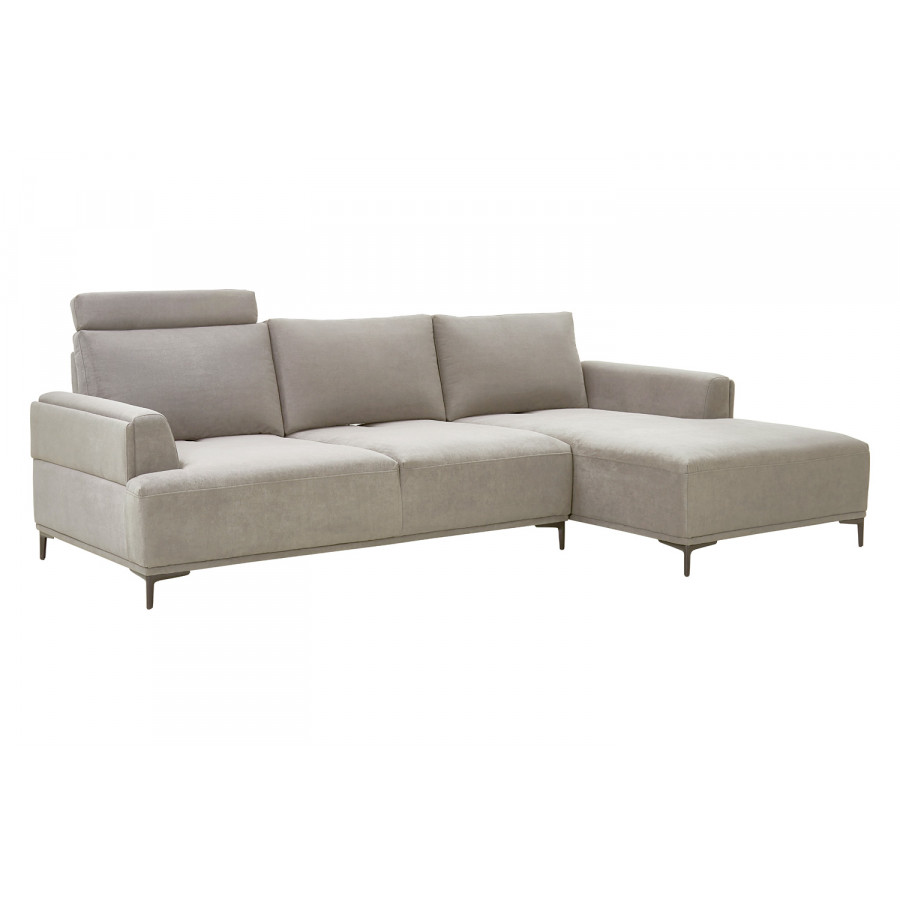 Pasargad Modern Lucca Sectional Sofa with Push Back Functional, Right Facing Chaise Beige Color