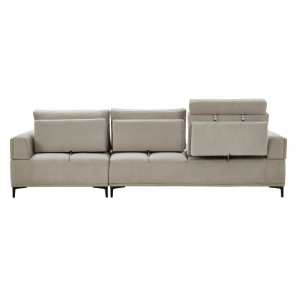 Pasargad Modern Lucca Sectional Sofa with Push Back Functional, Right Facing Chaise Beige Color