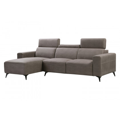 Pasargad - Modern Bari Sectional Sofa with Push Back Functional, Left Facing Gray Color