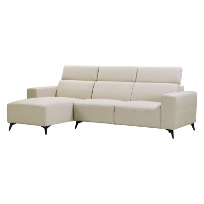 Pasargad - Modern Bari Sectional Sofa with Push Back Functional, Left Facing Gray Color