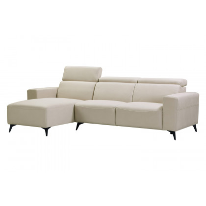 Pasargad Modern Bari Sectional Sofa with Push Back Functional, Left Facing Beige Color