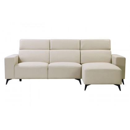 Pasargad Modern Bari Sectional Sofa with Push Back Functional, Left Facing Beige Color
