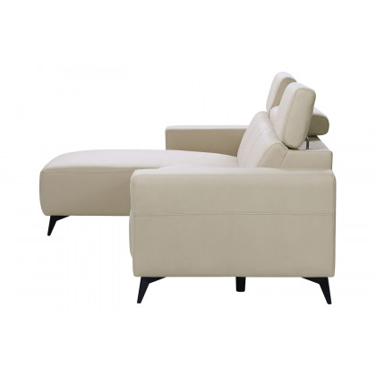 Pasargad Modern Bari Sectional Sofa with Push Back Functional, Left Facing Beige Color