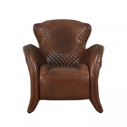 Pasargad - Aspen Wing Chair in Brown, Leather