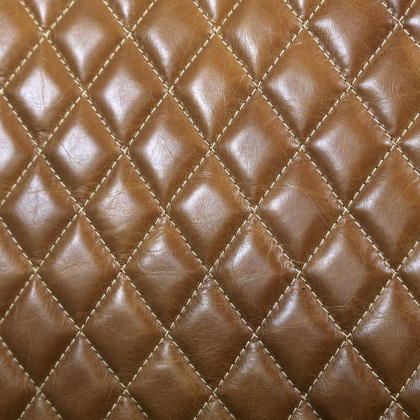 Pasargad - Capri Accent Chair with Metal Legs in Brown, Leather