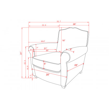 Pasargad - Vicenza Collection Leather Wing Chair