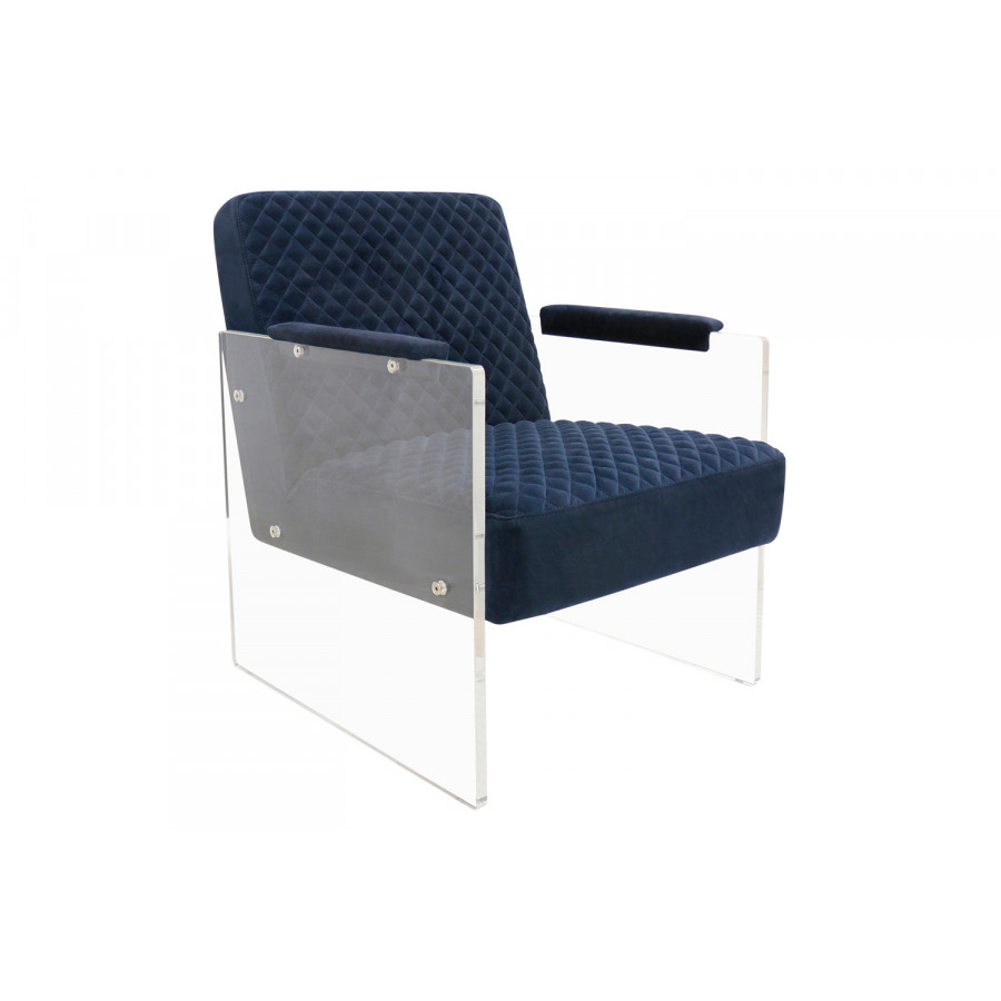 Pasargad - Tribecca Collection Acrylic and Velvet Accentchair