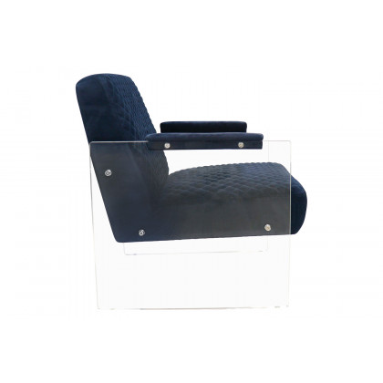 Pasargad - Tribecca Collection Acrylic and Velvet Accentchair