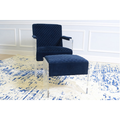 Pasargad - Tribecca Collection Acrylic and Velvet Accentchair