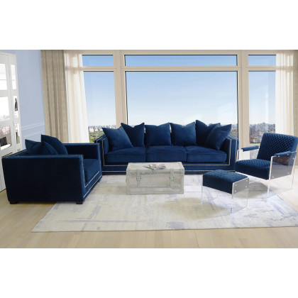 Pasargad - Tribecca Collection Acrylic and Velvet Accentchair