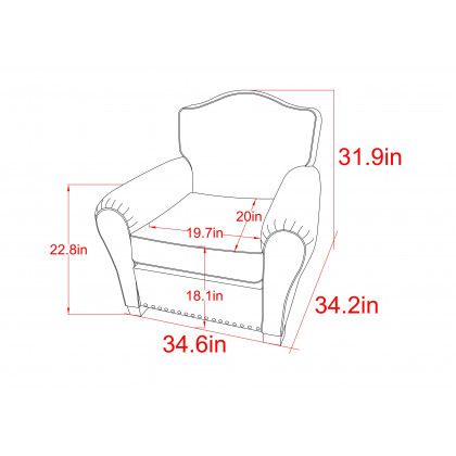 Pasargad - Palermo Upholstered Wing Chair in Brown, Leather